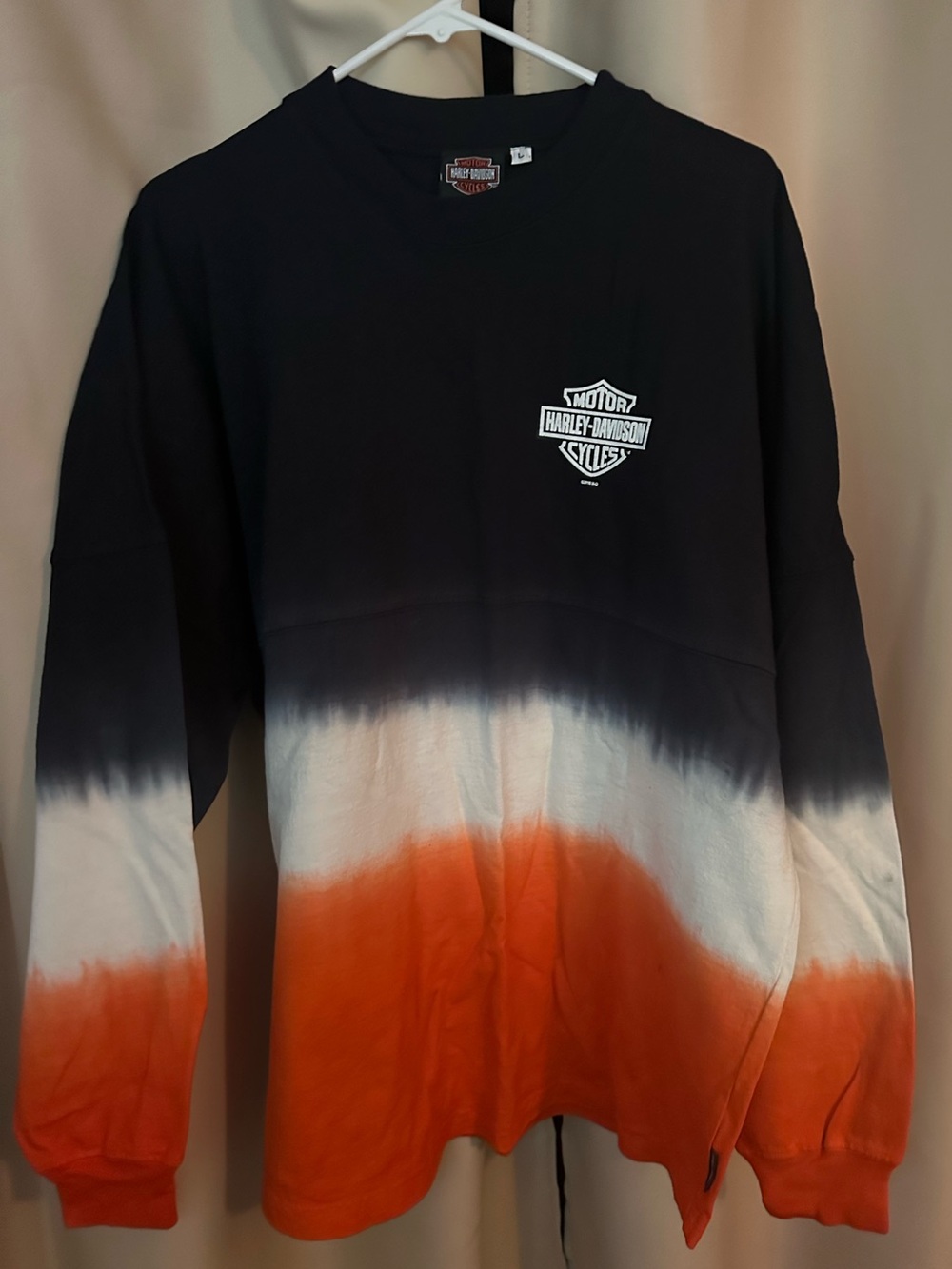 Harley-Davidson Unisex Black White Orange Dip-Dye shirt Smoky mountains.